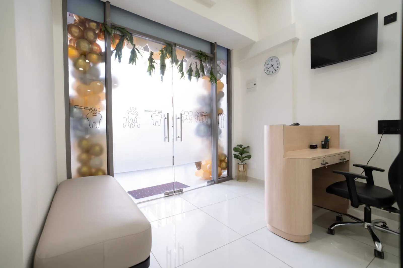 Reception desk and waiting area